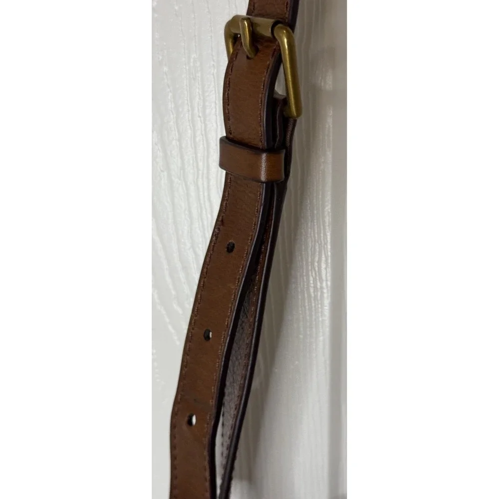 Fossil Long Live Vintage 1954 Blue And Gray Leather Flap Crossbody Bag Purse